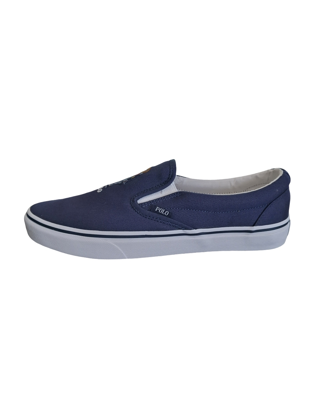 Polo Ralph Lauren KeatonMens Slip On Sneakers NEW Size 10.5 Navy Canvas - Picture 3 of 9